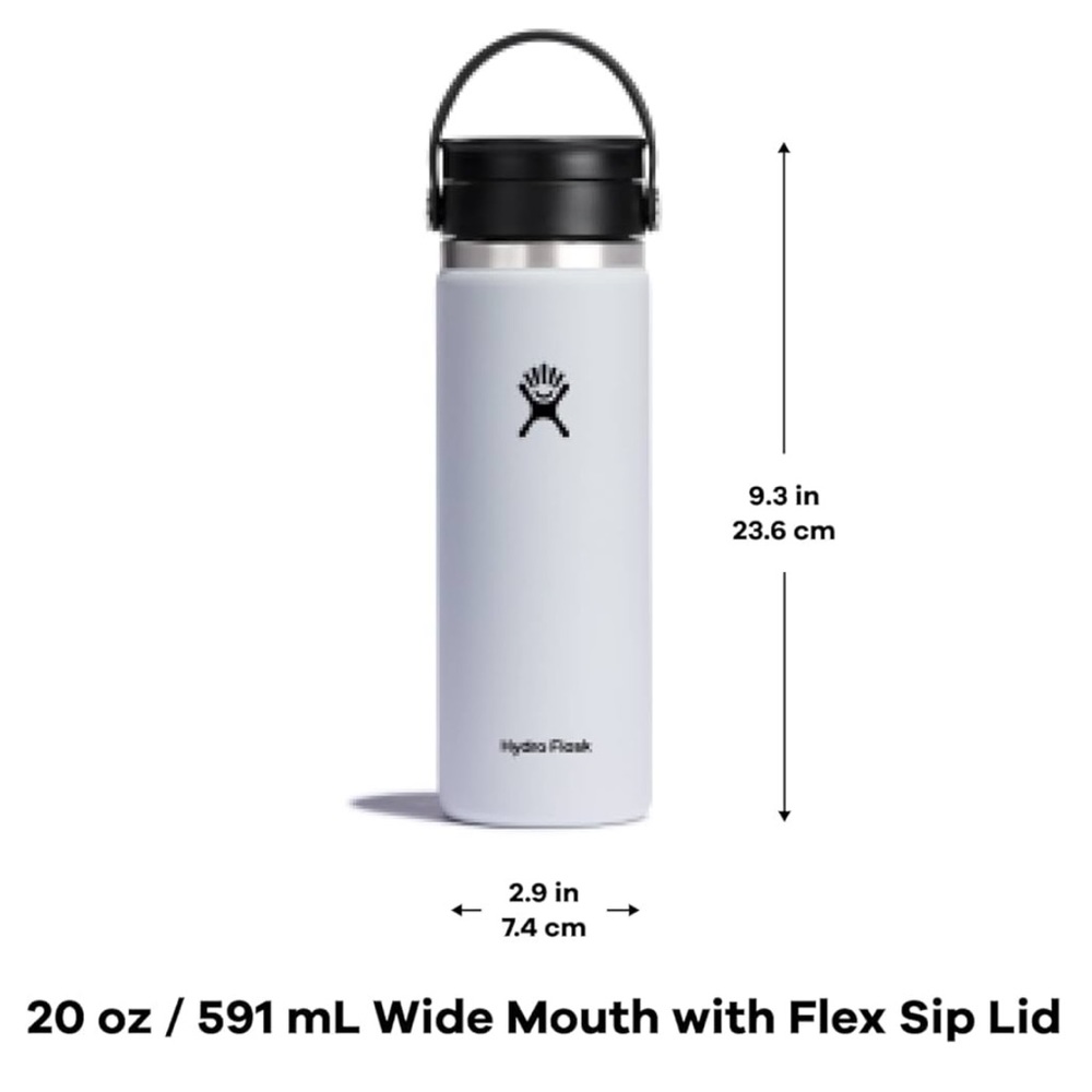 HYDRO FLASK Stainless Steel Wide Mouth TRAVEL MUG Flex Sip Lid 20 oz NIB - Picture 4 of 8